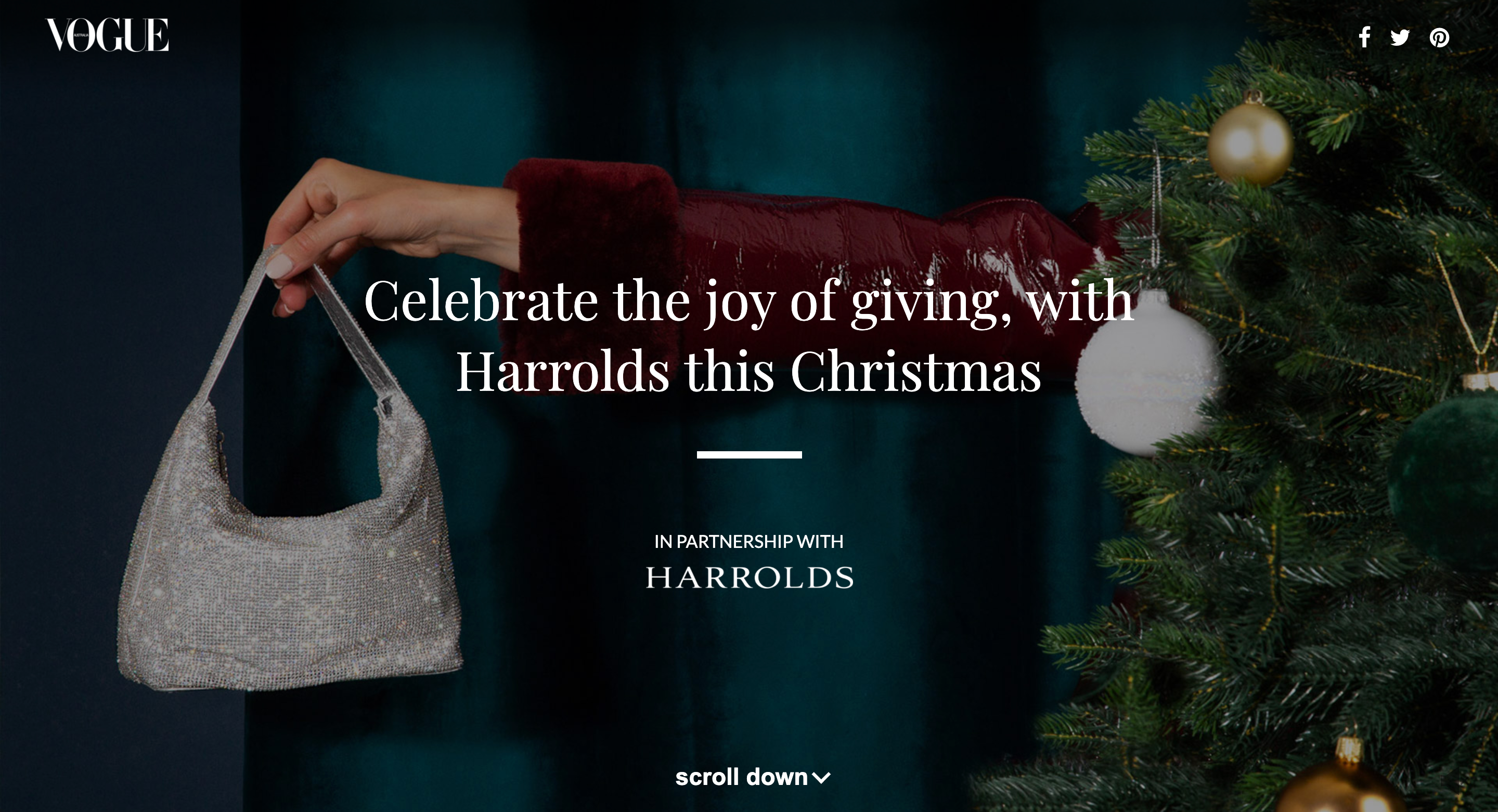 Vogue Australia - 'Celebrate the joy of giving, with Harrolds this Christmas'
